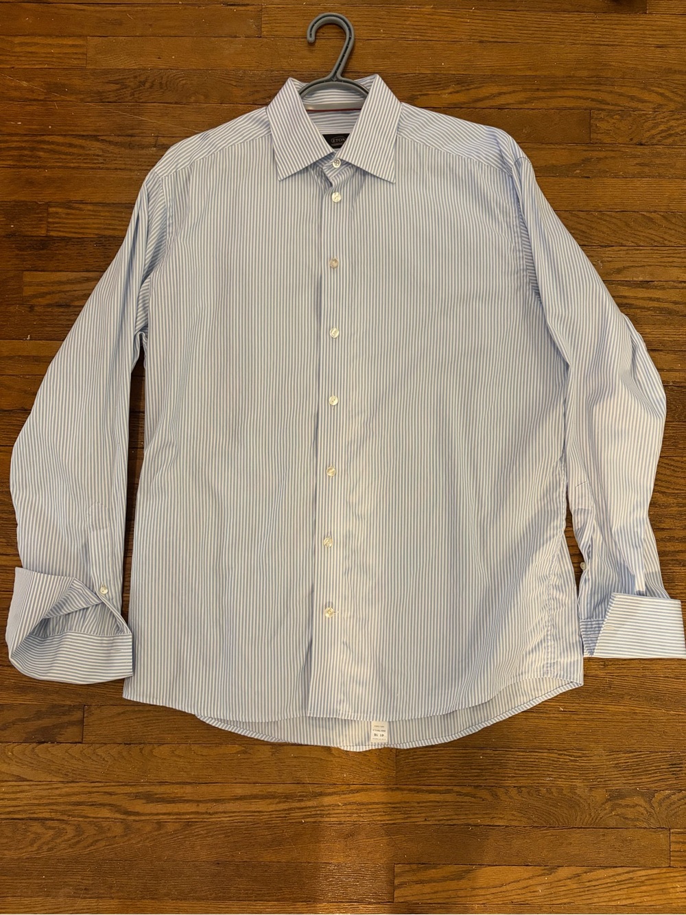 Eton Contemporary Striped Twill Dress Shirt Mens 16 41 French Cuff 100% Cotton